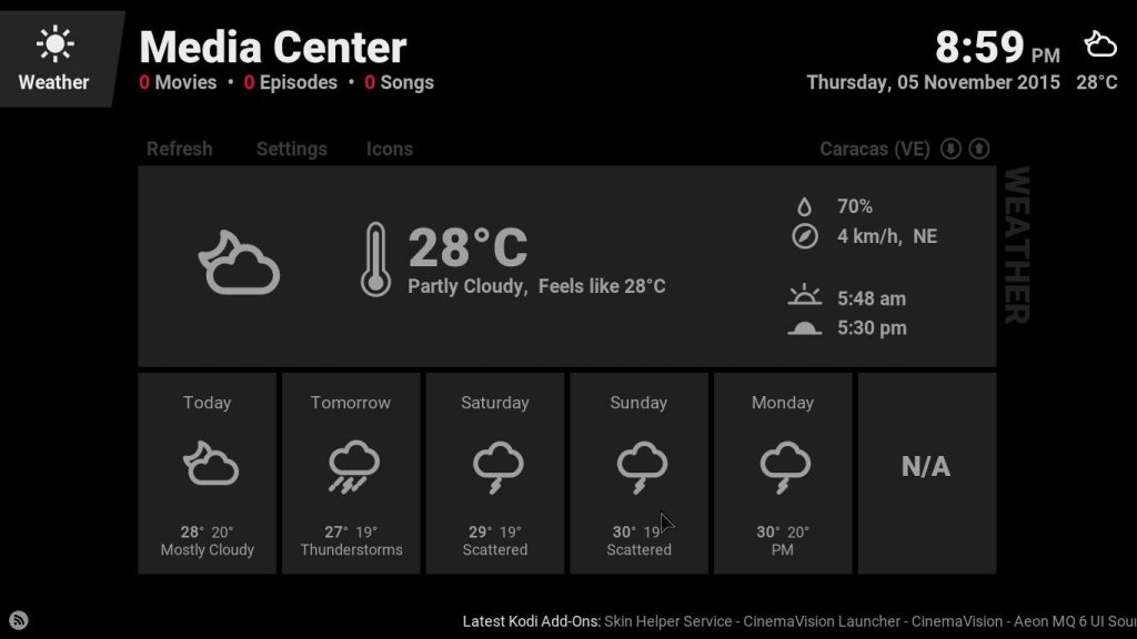 kodi weather australia